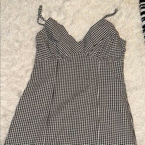 SO Black and White Checkered Dress